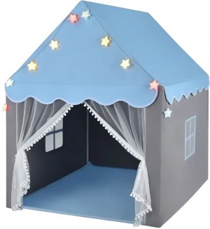 Детска палатка Costway - Със светлини и подложка, синя Детска палатка Costway - Със светлини и подложка, синя