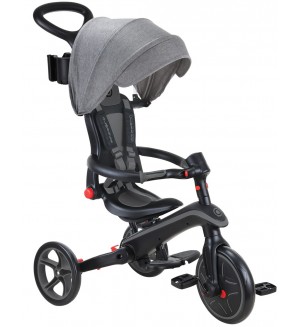Детска сгъваема триколка 4 в 1 Globber - Explorer Trike Foldable, сиво-черна