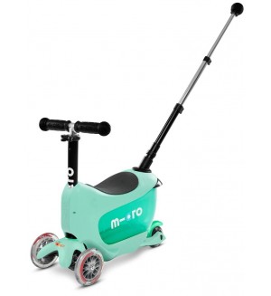 Детска тротинетка 2 в 1 Micro - Mini2Go Deluxe Plus, Mint