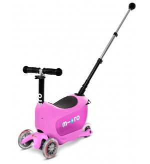 Детска тротинетка 2 в 1 Micro - Mini2Go Deluxe Plus, Pink