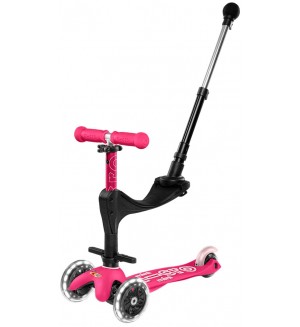 Детска тротинетка 3 в 1 Micro - Mini Deluxe Plus LED, Pink