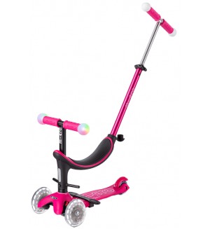 Детска тротинетка 4 в 1 Micro - Mini2Grow Deluxe Magic LED, Pink