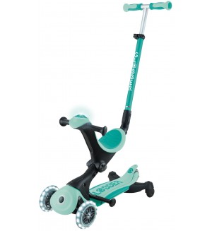 Детска тротинетка 5 в 1 Globber - Go Up Deluxe Lights 360°, ментово зелена Детска тротинетка 5 в 1 Globber - Go Up Deluxe Lights 360°, ментово зелена