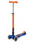 Детска тротинетка Micro - Maxi Deluxe Foldable Neon LED, Blaze Orange