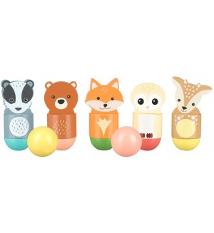 Детски дървен боулинг Orange Tree Toys - Горски животни
