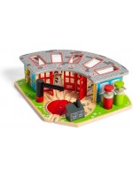 Детски дървен комплект Bigjigs - Железопътен навес