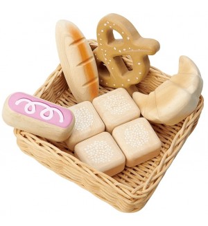 Детски дървен комплект Tender Leaf Toys - Хлебчета в кошница