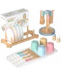Детски дървен сервиз за хранене Ginger Home - 33 части, пастелни цветове