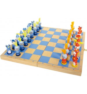 Детски дървен шах Small Foot - Рицари