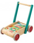 Детски дървен уолкър Tender Leaf Toys - С цветни блокчета