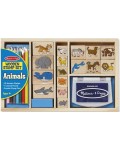 Детски дървени печати Melissa & Doug - Животни, 24 части