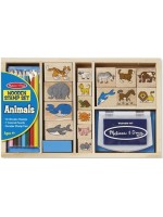 Детски дървени печати Melissa & Doug - Животни, 24 части