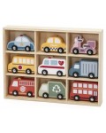 Детски дървени превозни средства Viga Toys PolarB - 9 броя, с кутия