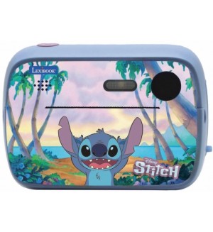 Детски фотоапарат за моментни снимки Lexibook - Stitch Starcam Print, с SD карта