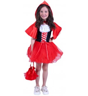 Детски карнавален костюм Rappa - Червената шапчица, 3 части, S (80-90 cm)