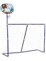 Детски комплект 2 в 1 GT - Баскетболен кош и футболна врата с топки