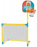 Детски комплект 2 в 1 Raya Toys - Футболна врата с баскетболен кош Детски комплект 2 в 1 Raya Toys - Футболна врата с баскетболен кош