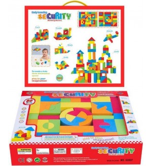 Детски комплект Raya Toys - Строителни блокчета, 80 елемента