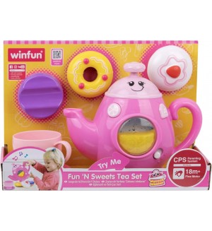 Детски комплект за чай WinFun - Забавление и сладкиши, розов