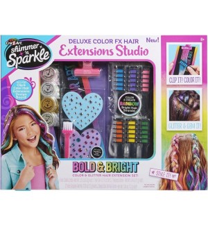 Детски комплект за разкрасяване Cra-Z-Art - Цветни прически с удължители за коса, Deluxe Детски комплект за разкрасяване Cra-Z-Art - Цветни прически с удължители за коса, Deluxe