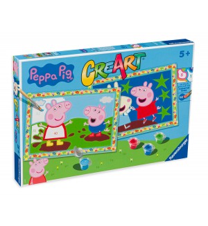 Детски комплект за рисуване по номера Ravensburger CreArt - Пепа Пиг