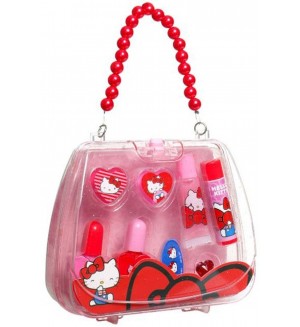 Детски козметичен комплект Air Val - Hello Kitty, в чантичка