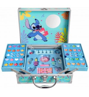 Детски козметичен комплект Air Val - Stitch, в куфарче на две нива