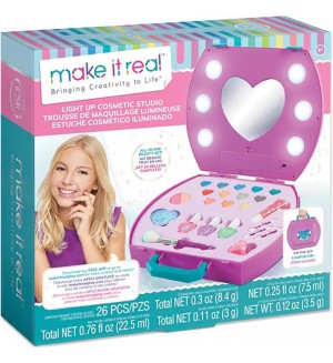 Детски козметичен комплект Make it Real - Студио за грим с огледало и светлини