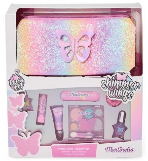 Детски козметичен комплект Martinelia - Shimmer Wings, с несесер, 8 части