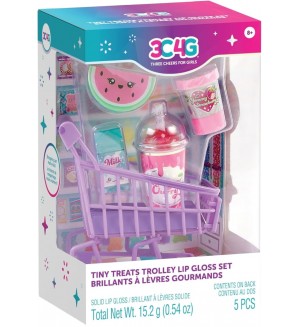 Детски козметичен комплект за устни 3C4G - Tiny Treats Trolley, 5 части Детски козметичен комплект за устни 3C4G - Tiny Treats Trolley, 5 части