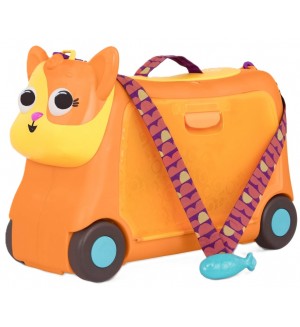 Детски куфар 2 в 1 Battat - Коте, оранжев