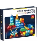 Детски магнитен конструктор Sonne - Val, със светлини, 64 части