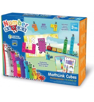 Детски математически комплект Learning Resources - Кубчета за сглобяване, от 1 до 10