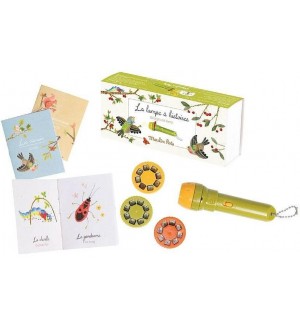  Детски мини проектор Moulin Roty - Le jardin, магическо фенерче 