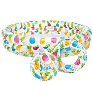 Детски надуваем комплект Intex - Pineapple/Fishbowl, 132 x 28 cm