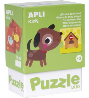 Детски пъзел Apli Kids - Къде живеят животните, 24 елемента