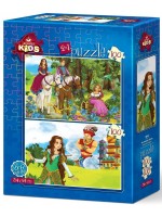 Детски пъзел Art Puzzle 2 х 100 части - Принцеса