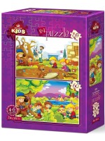 Детски пъзел Art Puzzle 2 в 1 - Малки градинари