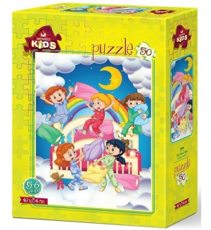 Детски пъзел Art Puzzle от 50 части - Бой с възглавници