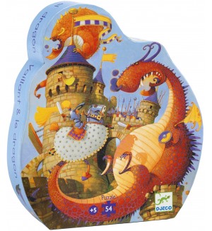 Детски пъзел Djeco - Рицарят и дракона, 54 части Детски пъзел Djeco - Рицарят и дракона, 54 части