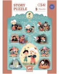 Детски пъзел Djeco Story Puzzle - Пинокио, 54 части