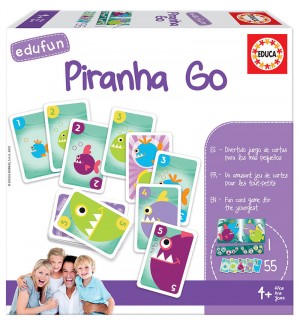 Детски пъзел Educa от 56 части - Пирани, игра с карти