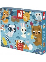 Детски пъзел осезание Janod - Горски животни, 20 части