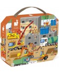 Детски пъзел в куфар Janod - Строителна площадка, 36 части