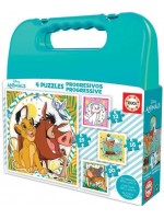 Детски пъзел в куфарче Educa 4 в 1 - Дисни животни Детски пъзел в куфарче Educa 4 в 1 - Дисни животни