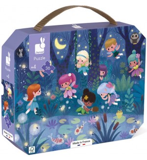 Детски пъзел Janod - Феи и лилии, 36 части