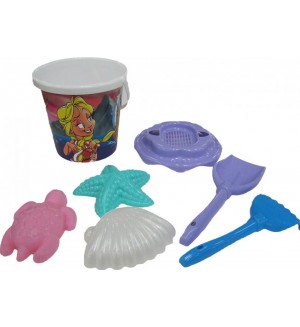 Детски плажен комплект Polesie Toys - Sunflower, 7 части, асортимент