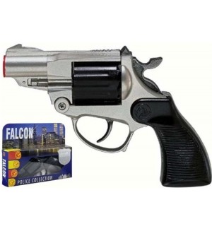 Детски револвер Villa Giocattoli Falcon Silver - С капси, 12 изстрела