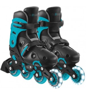 Детски ролери Globber - Go Skates Lights, размер 34-37, сини
