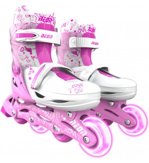 Детски ролери 2 в 1 Yvolution - Neon Combo Skates, размер 30-33, розови